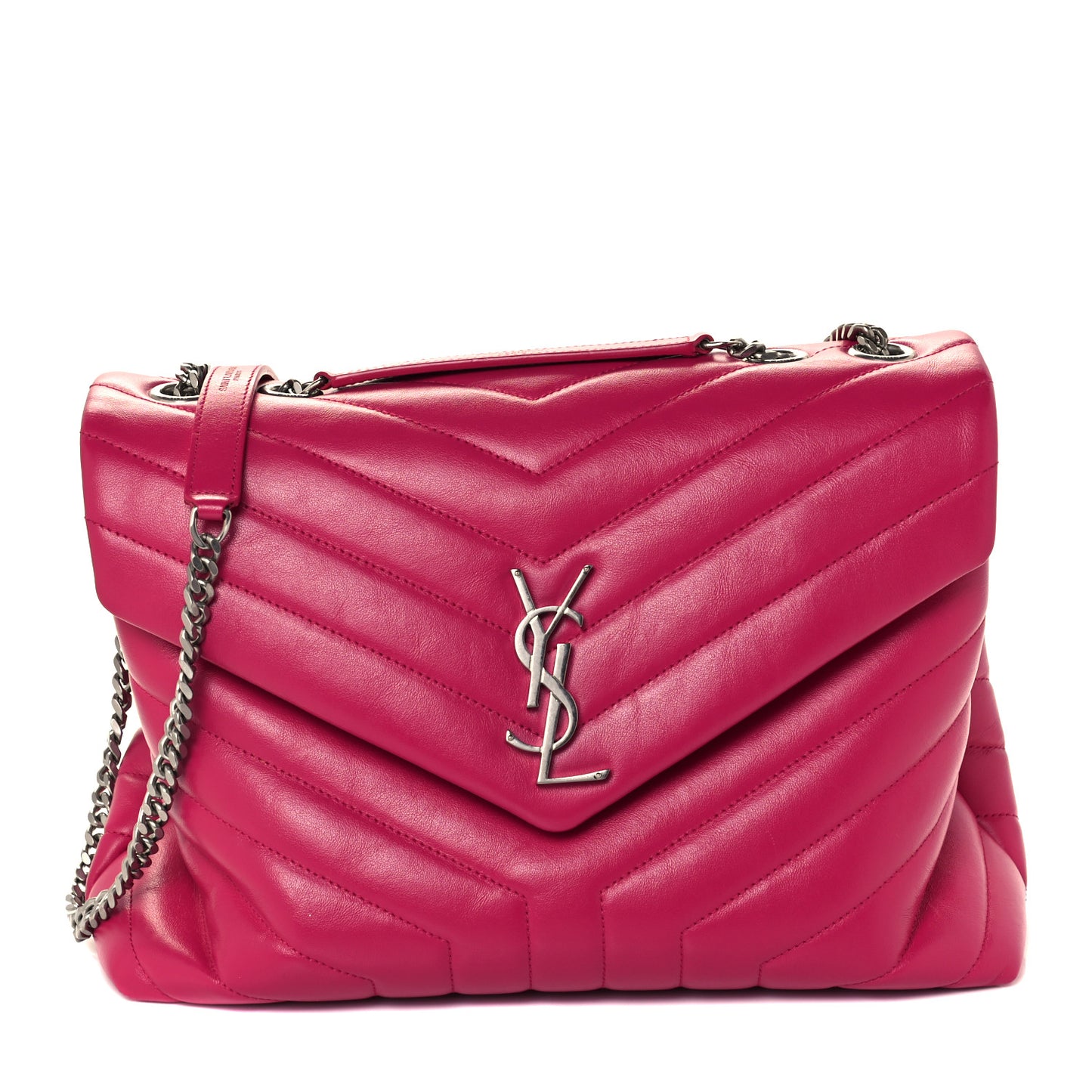 Calfskin Y Quilted Monogram Medium Loulou Chain Satchel Freesia