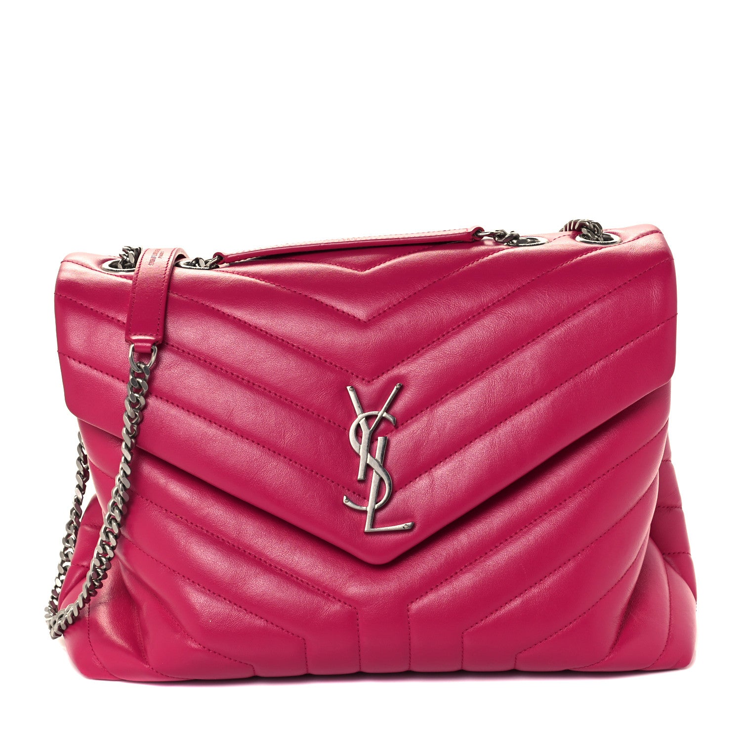 Saint Laurent Calfskin Y Quilted Monogram Medium Loulou Chain Satchel Freesia 1 of 10