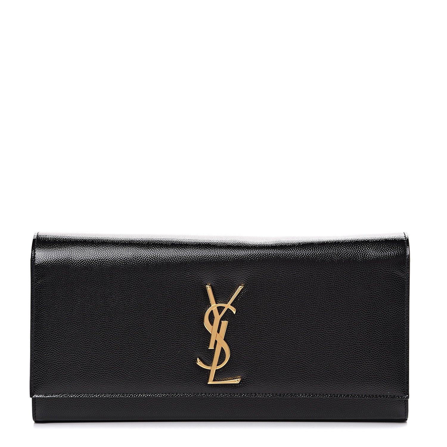 Saint Laurent Grain De Poudre Monogram Cassandre Clutch Black 1 of 9