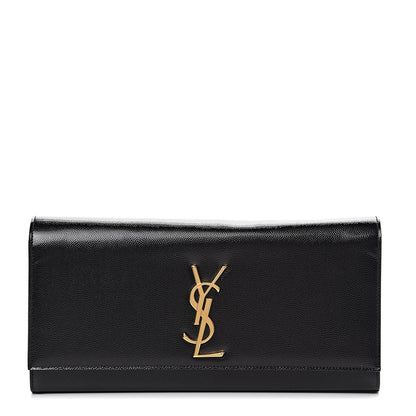 Saint Laurent Grain De Poudre Monogram Cassandre Clutch Black 1 of 9