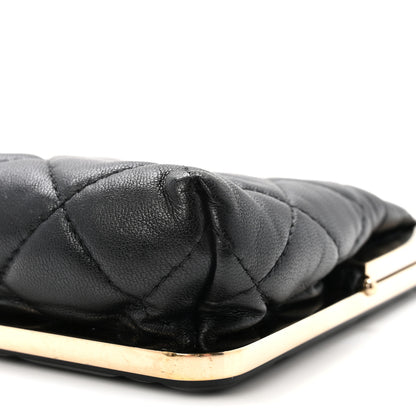 Chanel Lambskin Plexi Quilted CC Evening Clutch With Chain Black 10 of 10