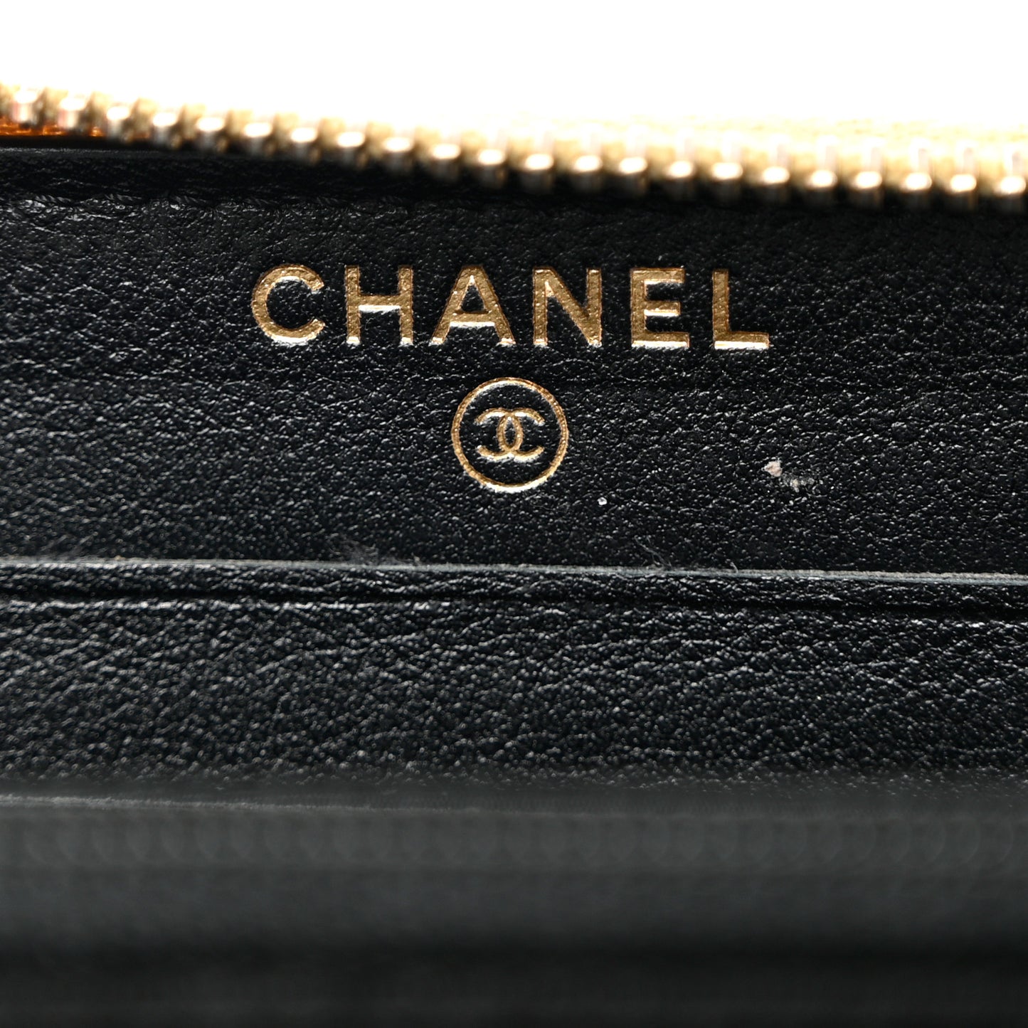 Metallic Calfskin Crocodile Embossed Small Zip Wallet Gold