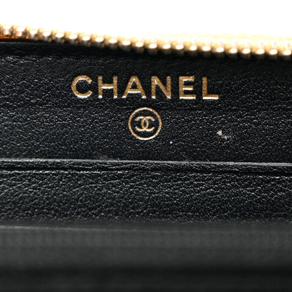 Chanel Metallic Calfskin Crocodile Embossed Small Zip Wallet Gold 6 of 8