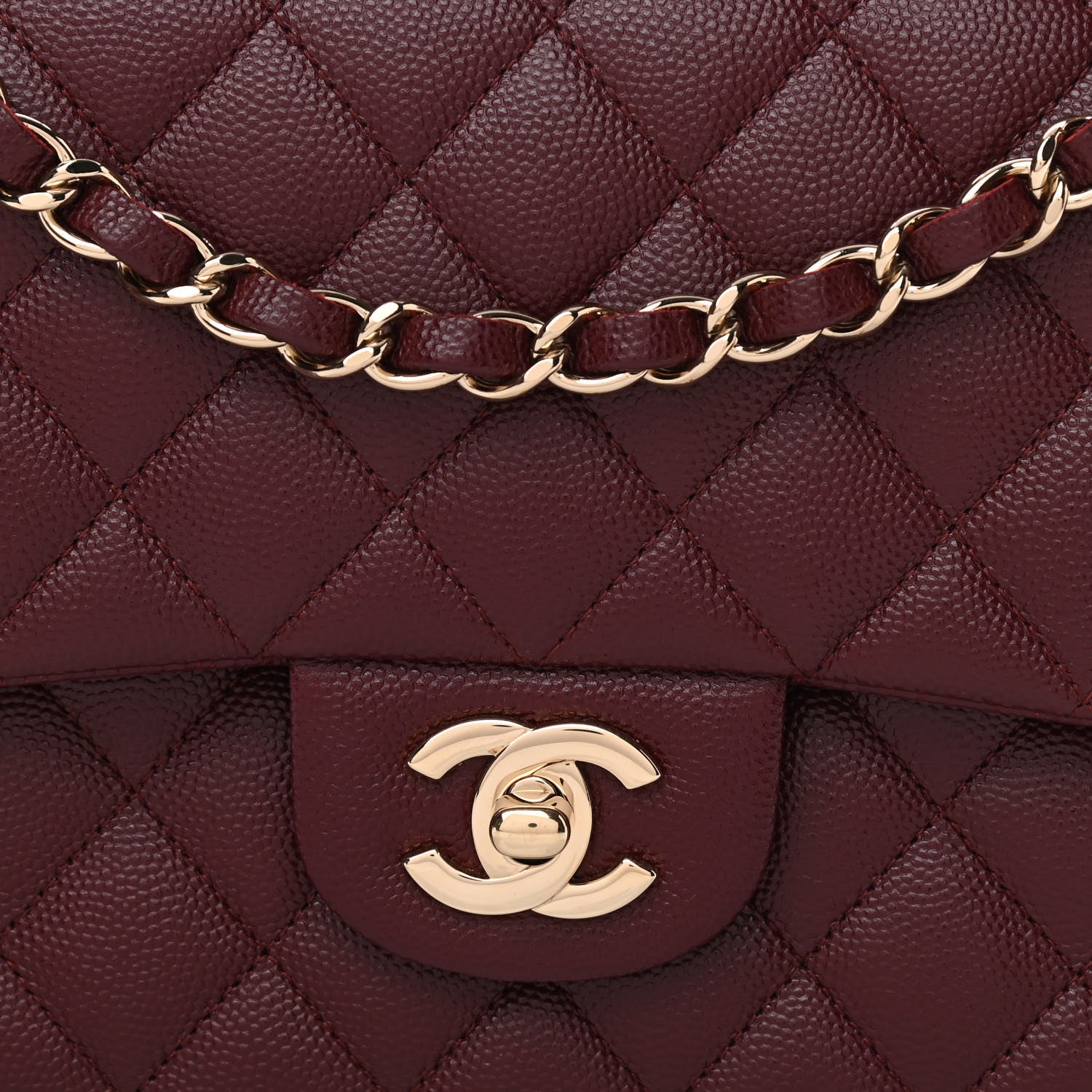 Chanel Caviar Quilted Medium Double Flap Burgundy 8 of 11