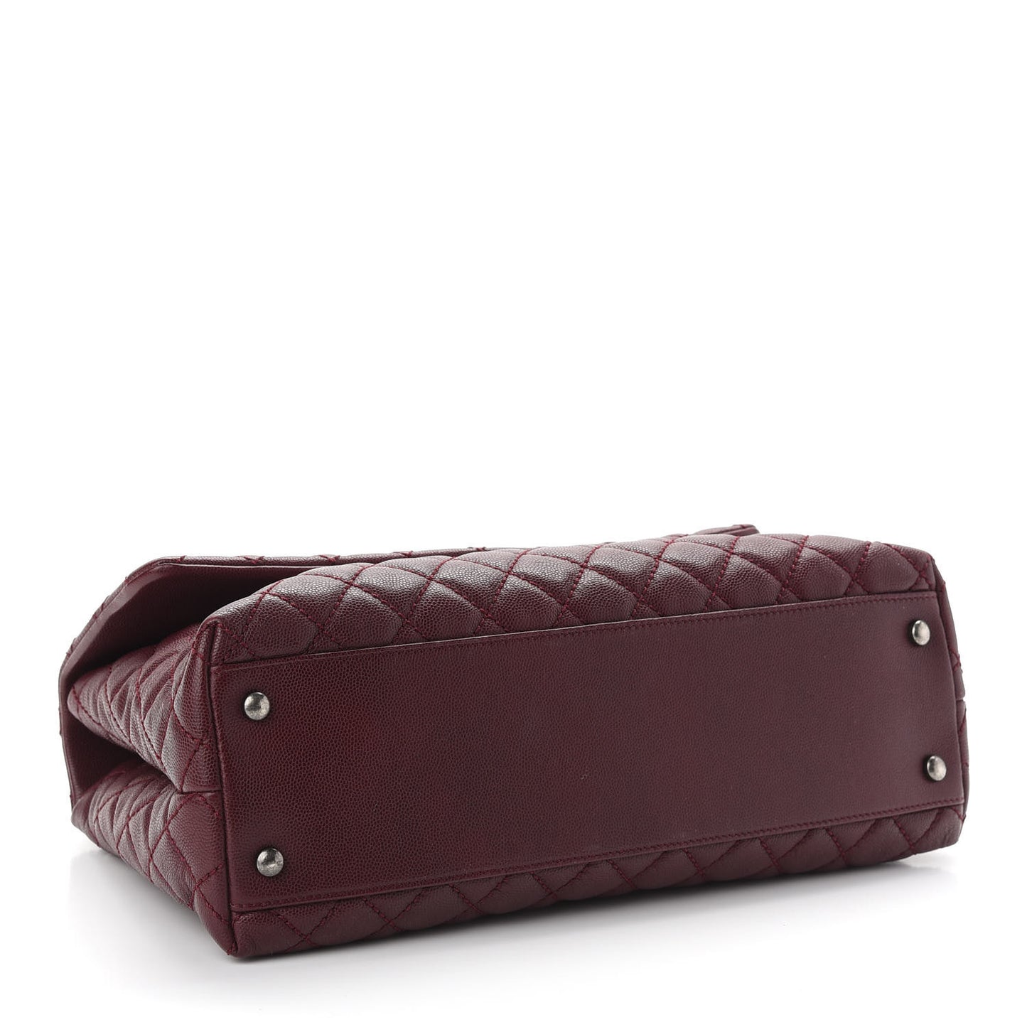 Caviar Quilted Medium Coco Handle Flap Burgundy