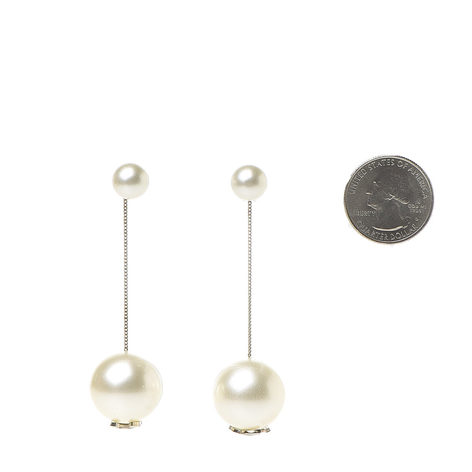Chanel Pearl CC Drop Earrings Gold 2 of 5