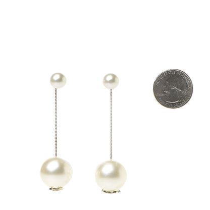 Chanel Pearl CC Drop Earrings Gold 2 of 5