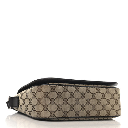 Gucci Monogram Large Flap Messenger Bag Beige Dark Brown 4 of 11