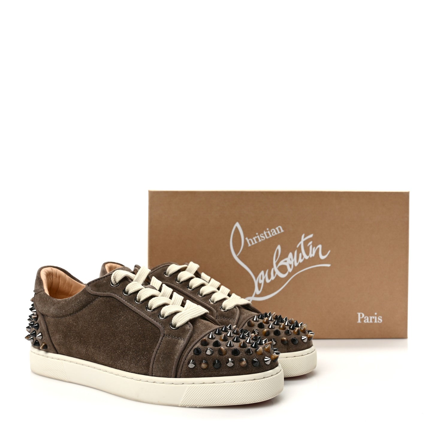 Suede Calfskin Vieira Spikes Womens Orlato Flat Sneakers 38 Silex Mix Corne