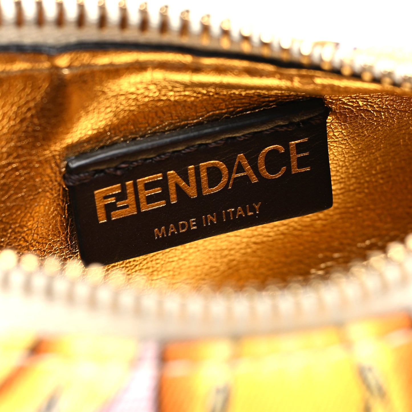 X VERSACE Silk Fendace FF Baroque Nano Fendigraphy Hobo Charm Pink White Gold