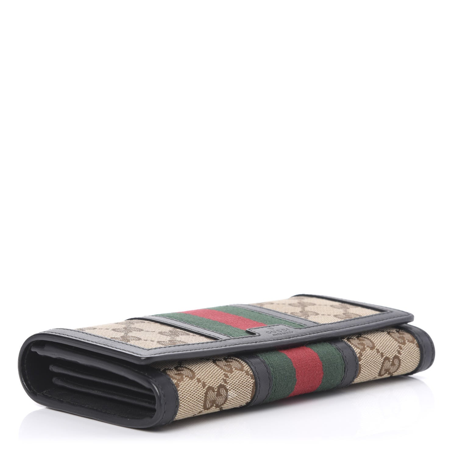 Gucci Monogram Vintage Web Continental Wallet Black 4 of 10
