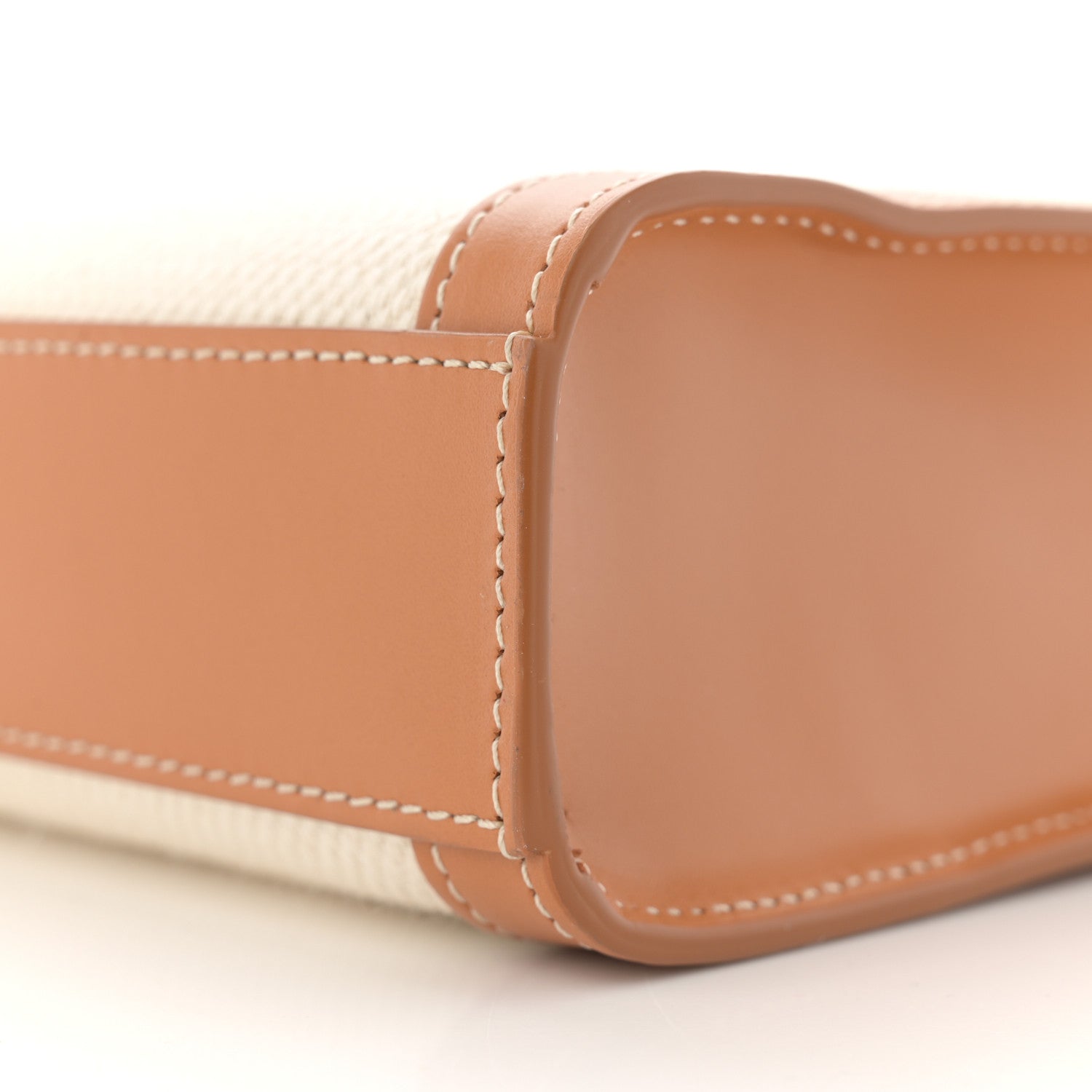 Celine Canvas Calfskin Mini Vertical Cabas Natural Tan 8 of 9