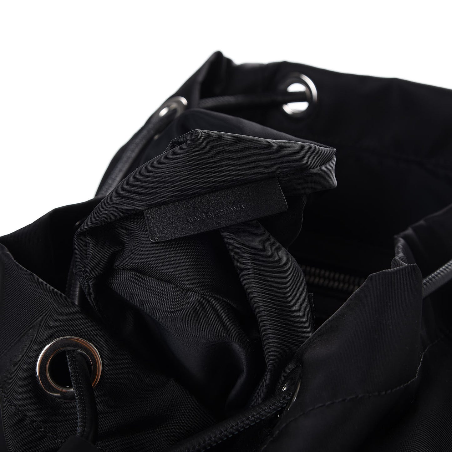 Nylon Logo Print Medium Rucksack Backpack Black