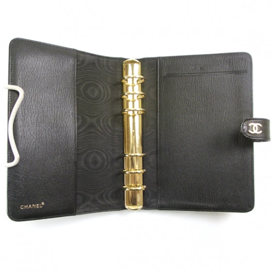 Chanel Leahter Small AGENDA Planner Black 5 of 9