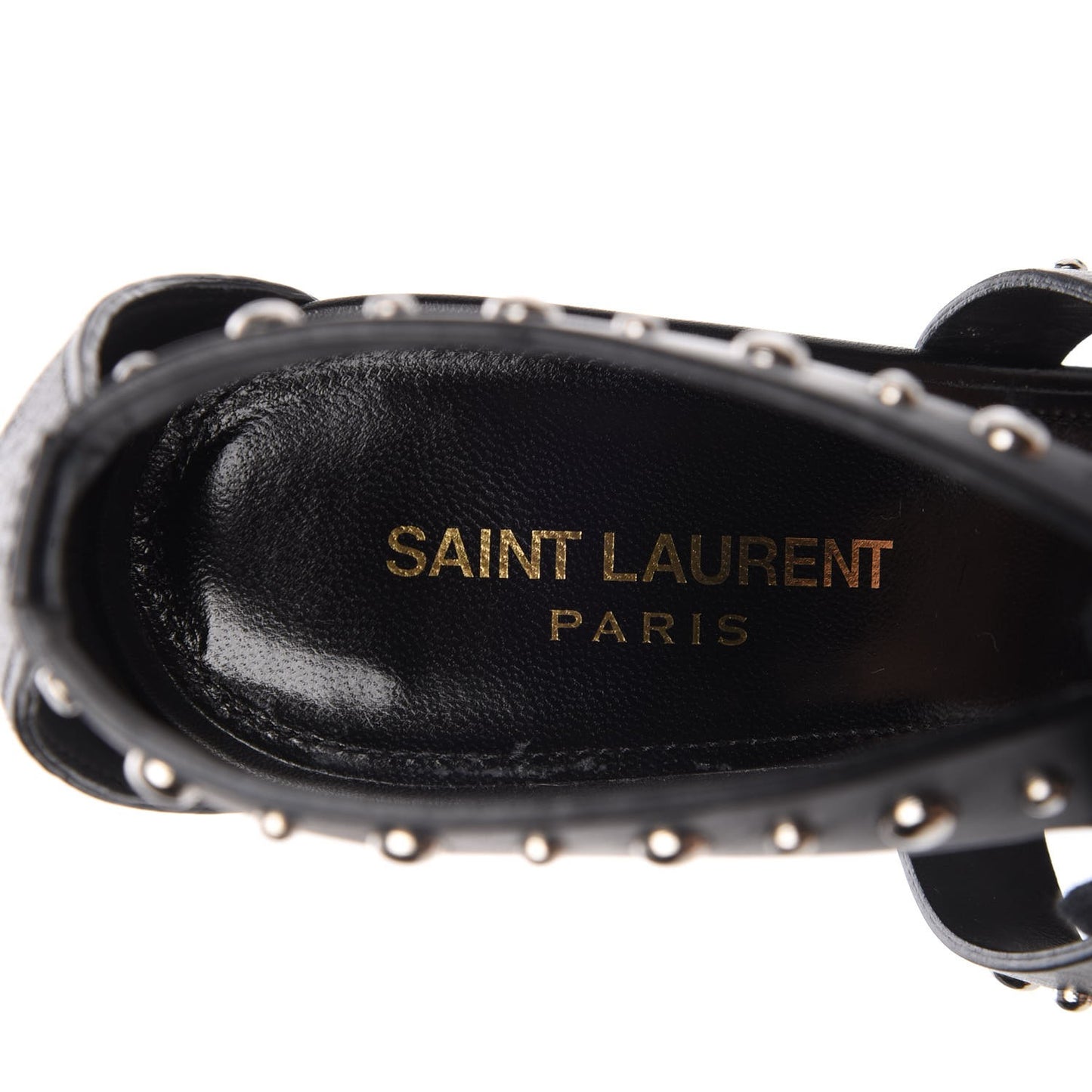 Calfskin Studded Iris Sandal Pumps 39 Black