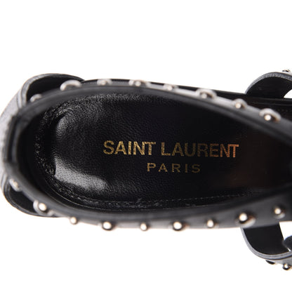 Saint Laurent Calfskin Studded Iris Sandal Pumps 39 Black 13 of 14