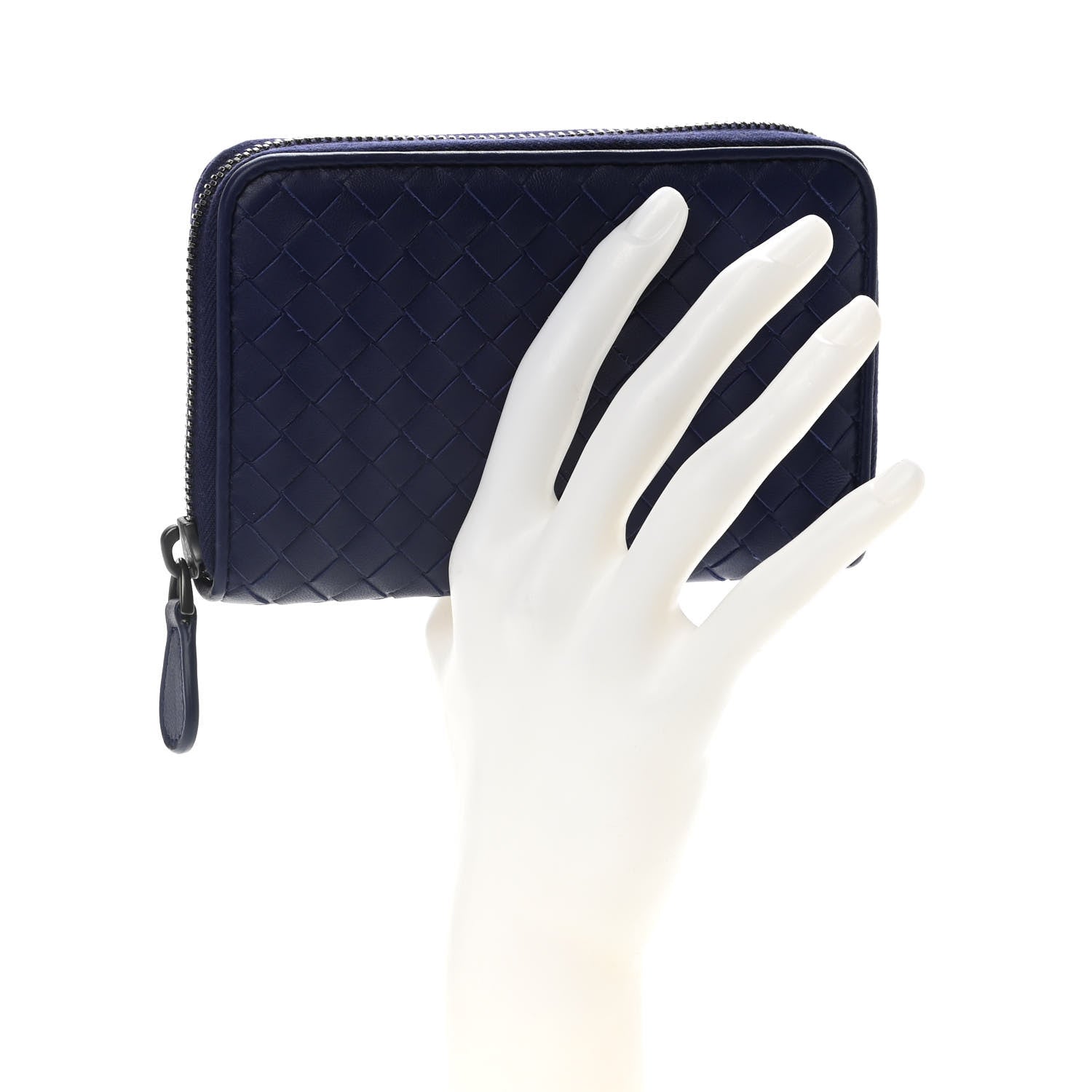 Bottega Veneta Nappa Intrecciato Zip Around Wallet Atlantic 2 of 9