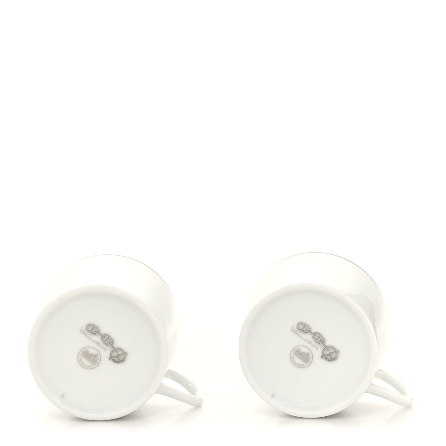 Porcelain Platinum Chaine d'Ancre Tea Cup and Saucer Set of 2