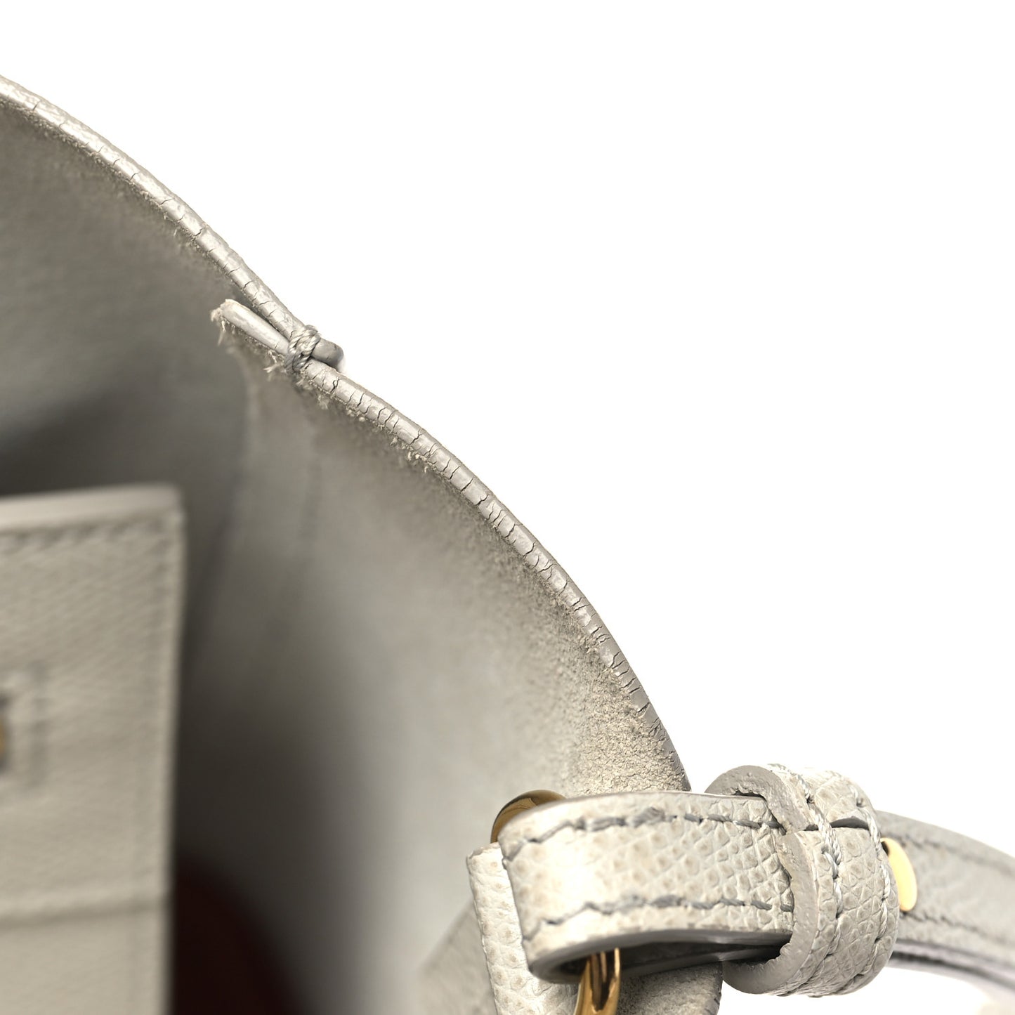 Grained Calfskin Small Vertical Bi-Cabas Cream Red