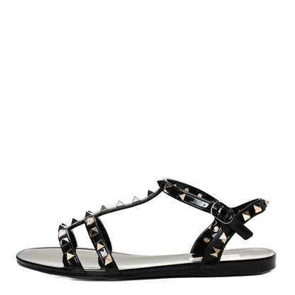 Valentino Garavani PVC Jelly Rockstud Caged Sandals 36 Black 2 of 22