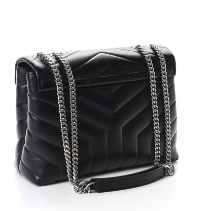 Saint Laurent Calfskin Y Quilted Monogram Small Loulou Chain Satchel Black 3 of 12