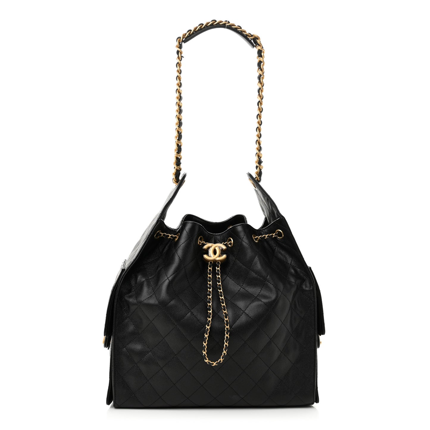 Caviar Quilted Medium Chanel 25 Handbag Black