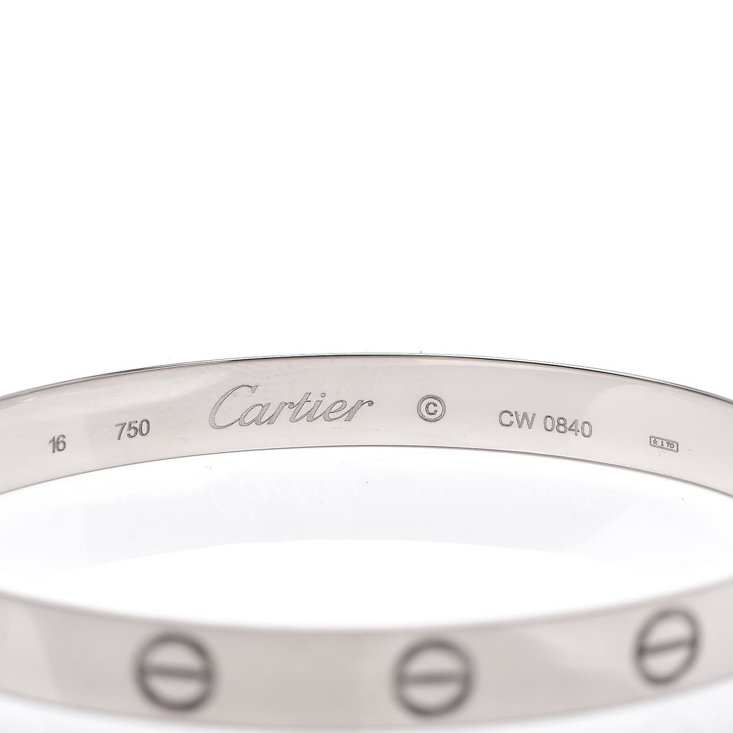 18K White Gold LOVE Bracelet 16