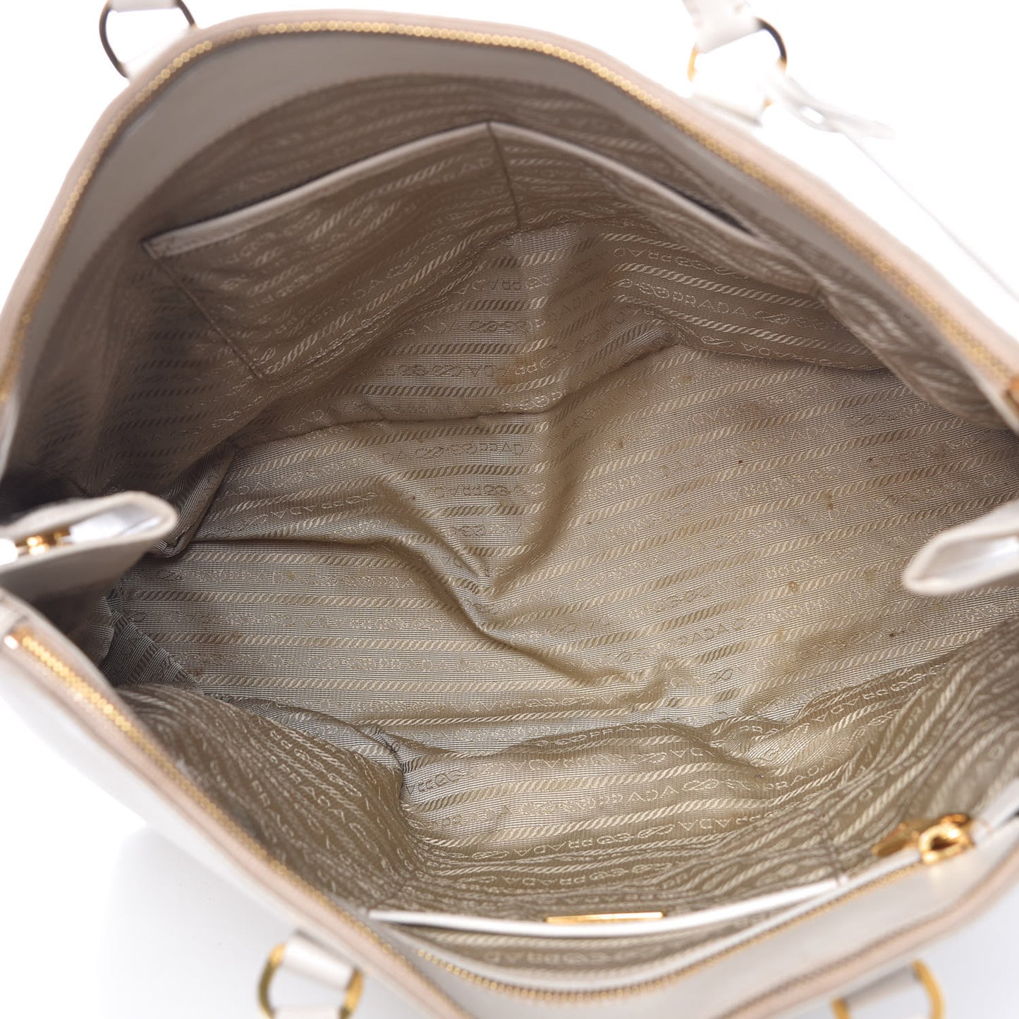 Saffiano Large Galleria Double Zip Tote Talco