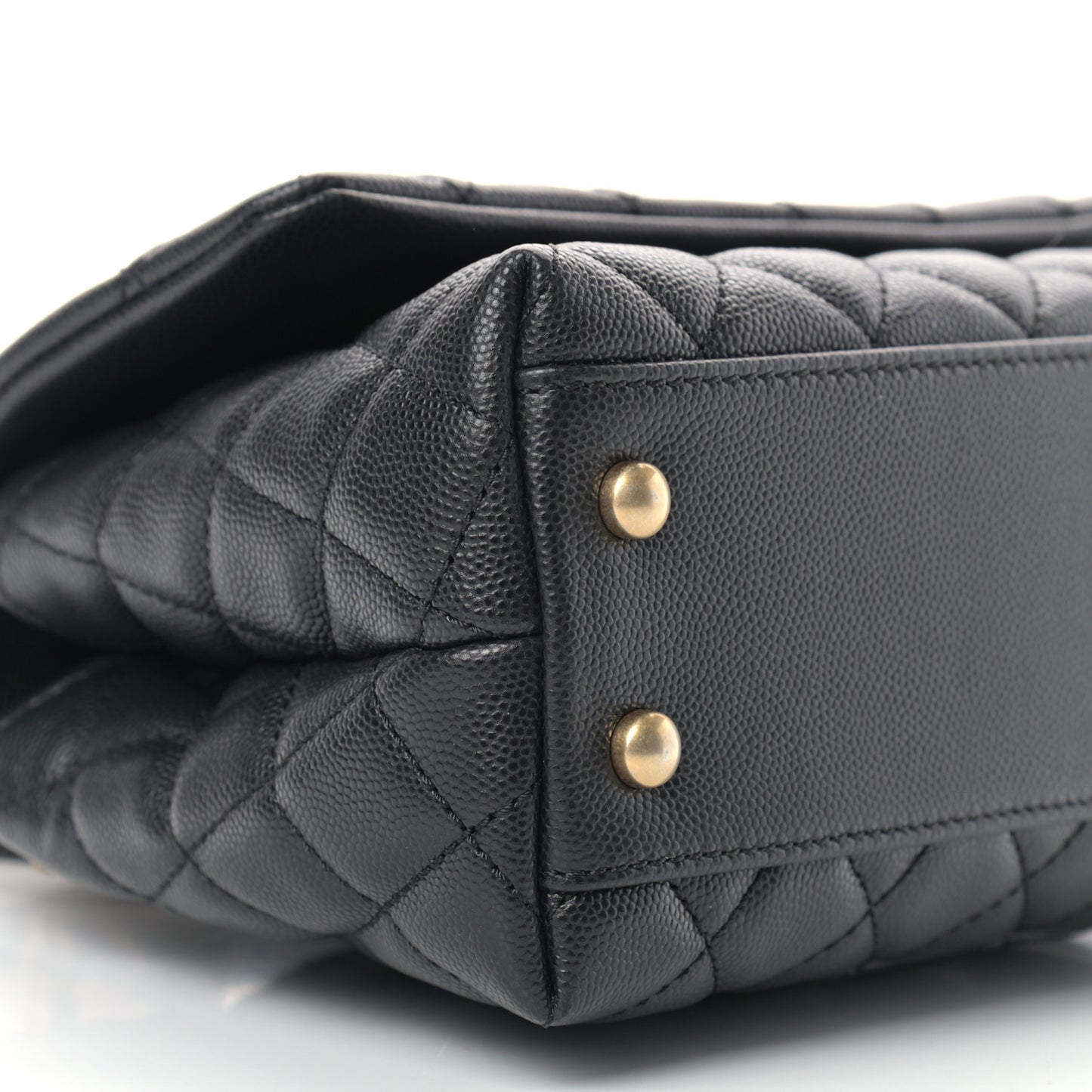 Caviar Quilted Mini Coco Handle Flap Black