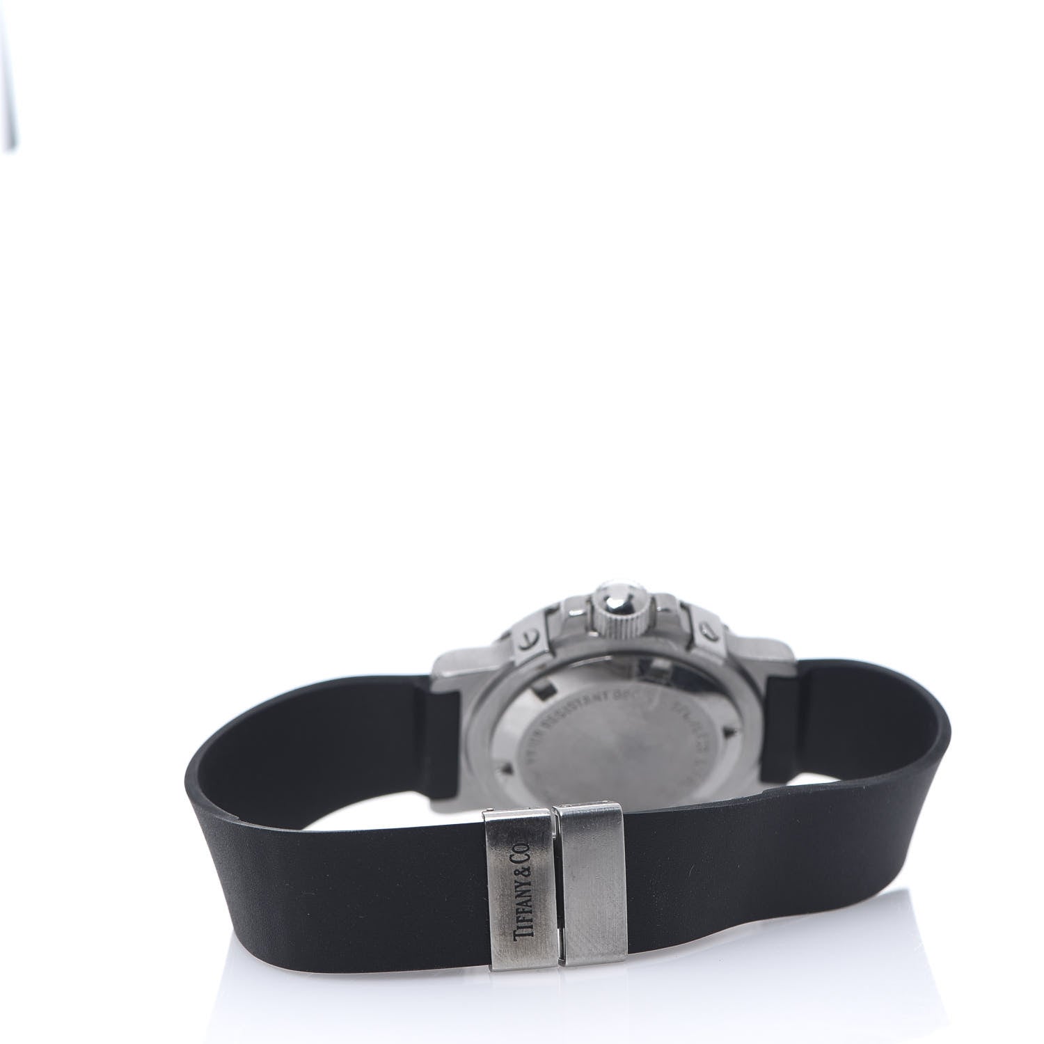 Tiffany Stainless Steel Rubber 30mm Diver Quartz Watch Black 3 of 7