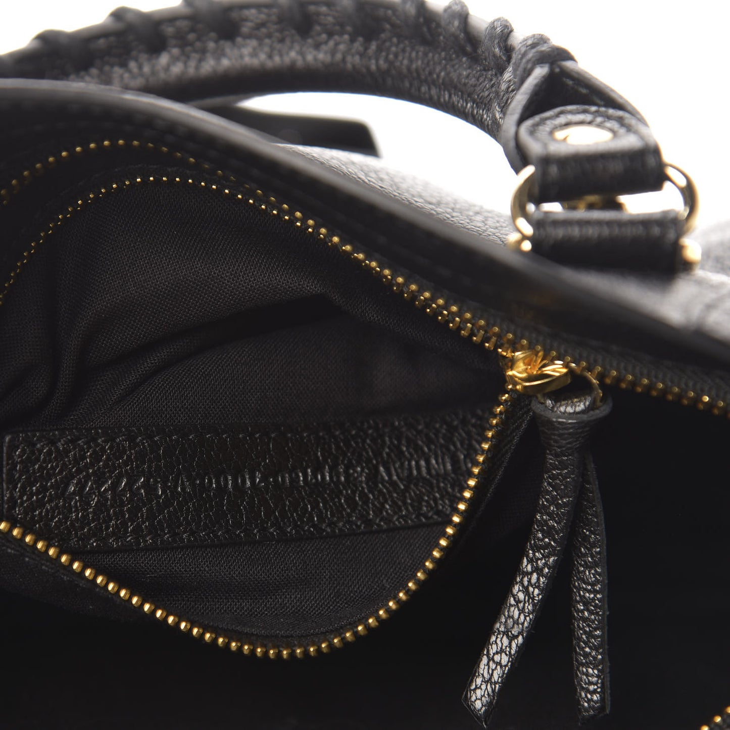 Chevre Gold Metallic Edge Hardware Mini City Black