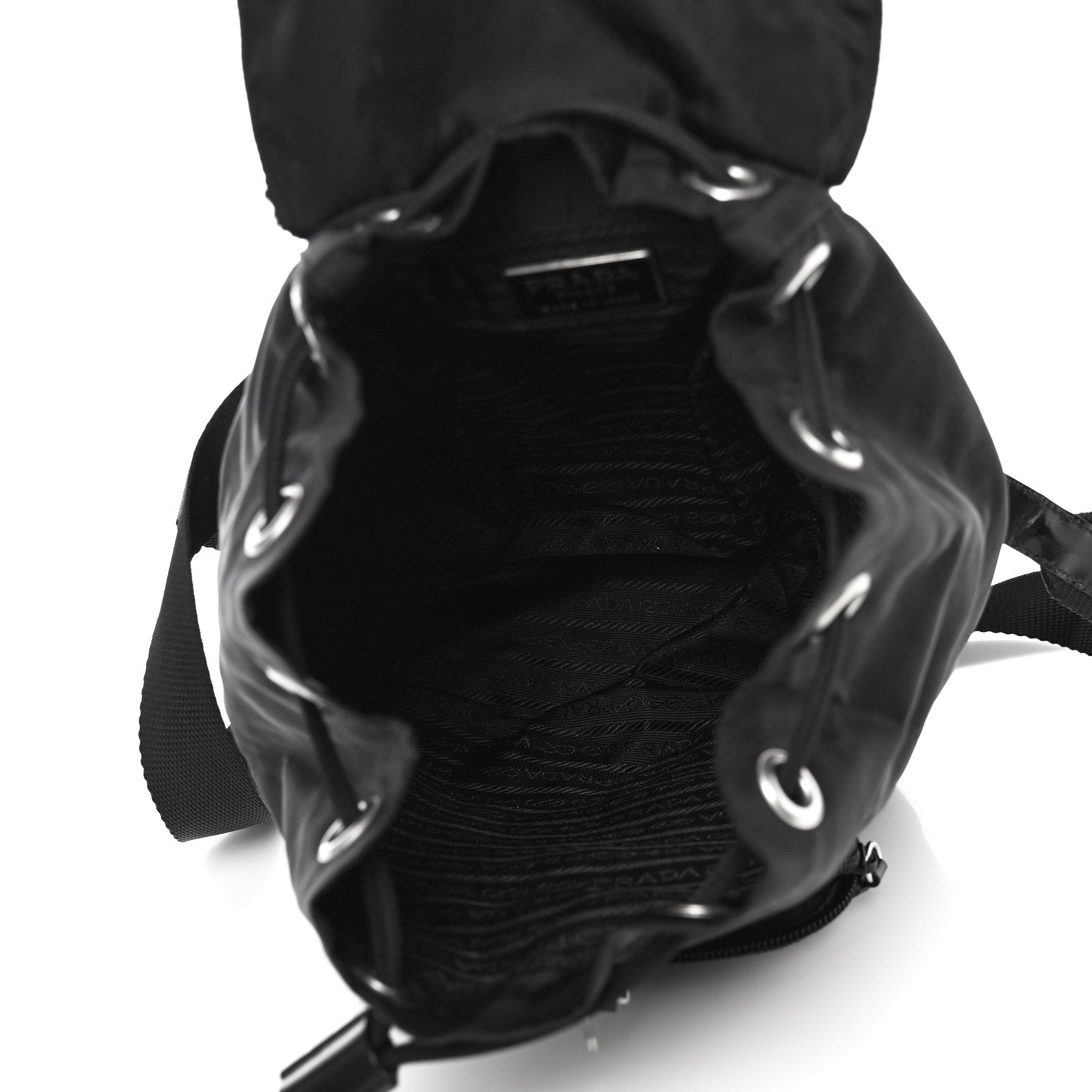 Prada Nylon Vela Mini Cinch Backpack Black 5 of 12