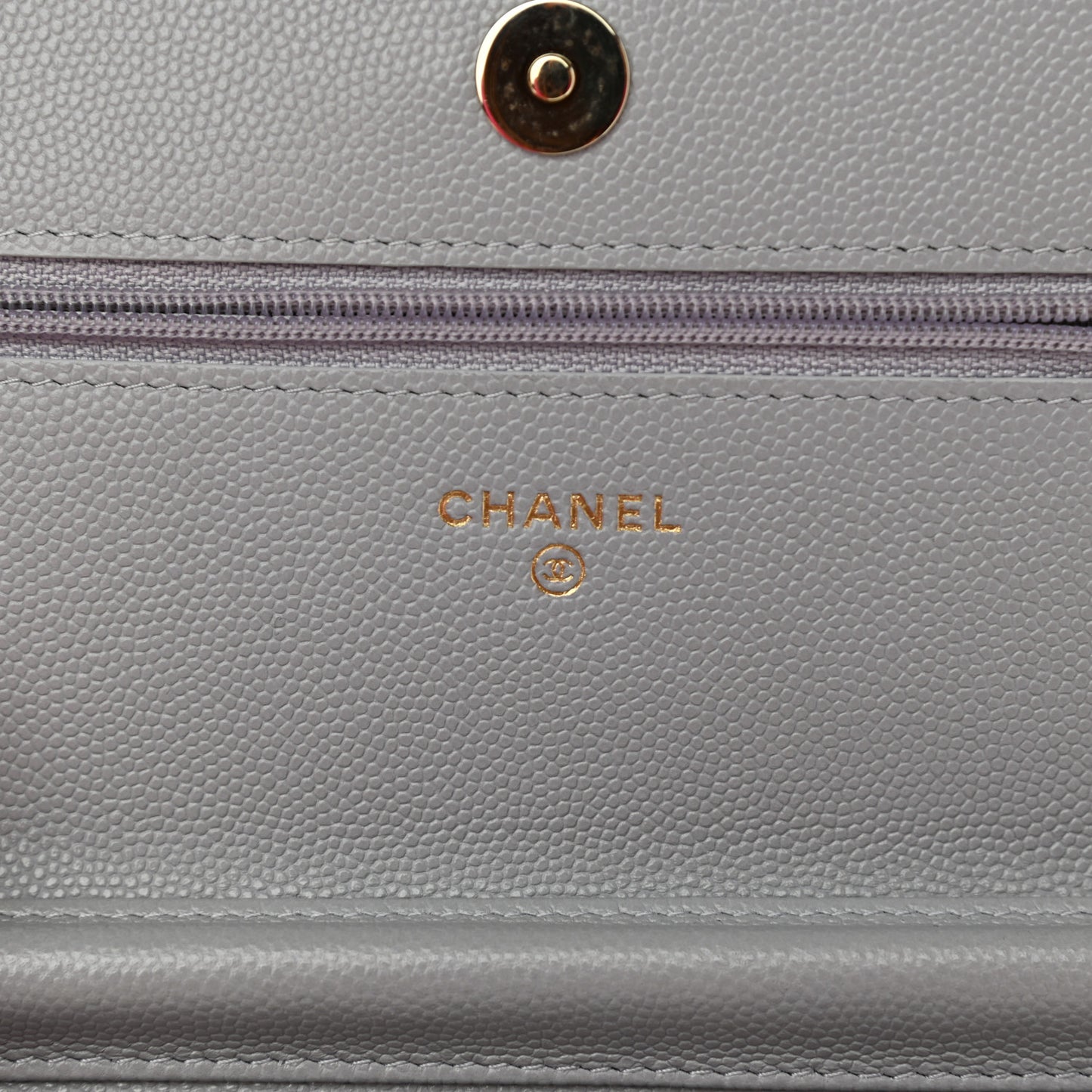 Caviar Quilted Wallet On Chain WOC Grey