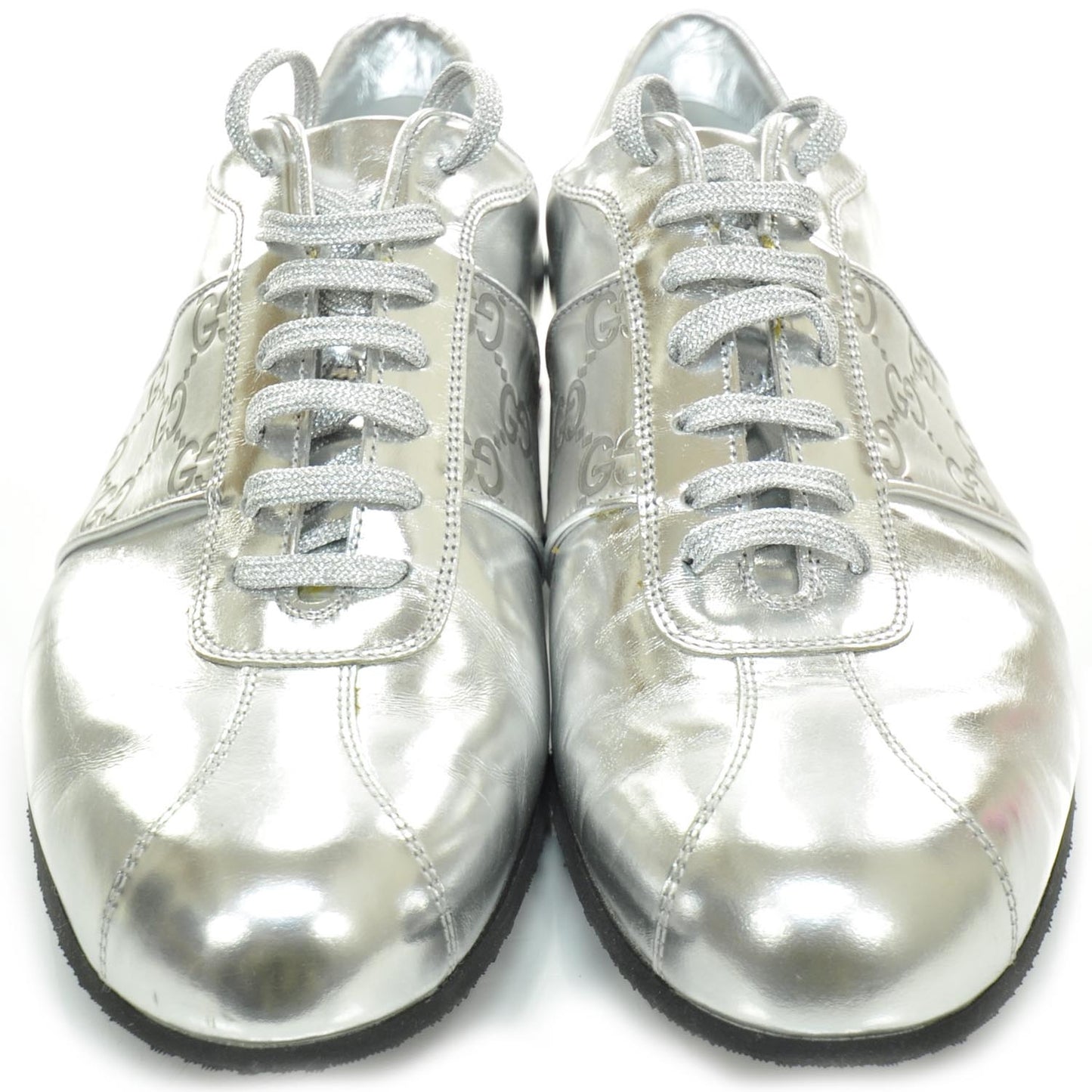 Mens Guccissima Sneakers 9 Metallic Silver