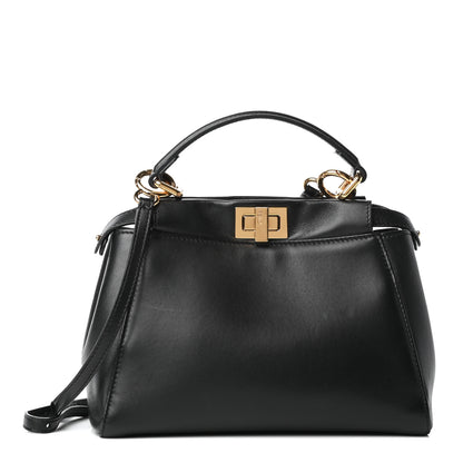 Fendi Nappa Mini Peekaboo Iconic Satchel Black 1 of 8