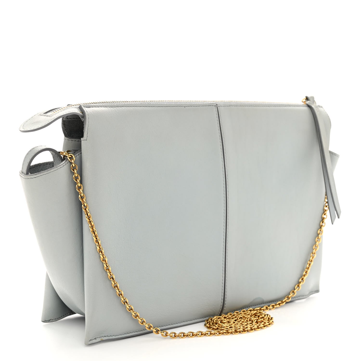 Celine Smooth Calfskin Tri-Fold Clutch on Chain Cloud 3 of 11