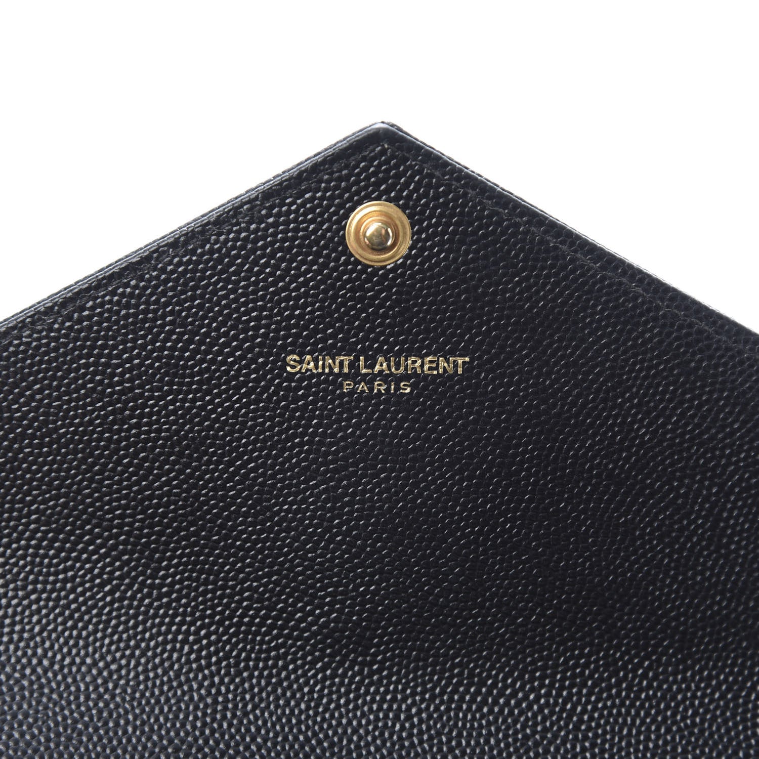 Saint Laurent Grain De Poudre Matelasse Chevron Monogram Flap Wallet Black 6 of 9