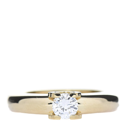 Cartier 18K Yellow Gold Diamond C De Solitaire Ring 49 5 1 of 6
