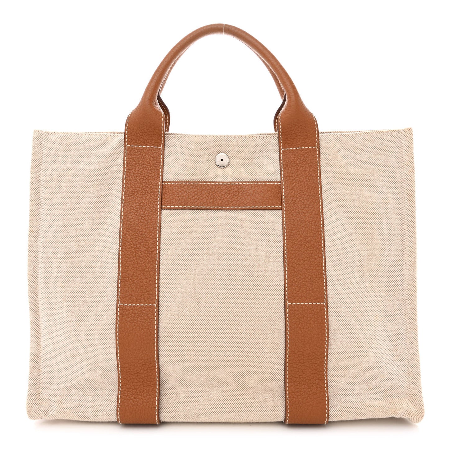 Toile Taurillon Clemence Sac Harnais Tote MM Beige Gold