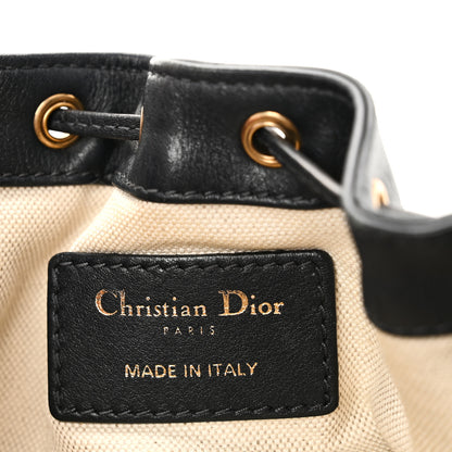 Christian Dior Oblique Drawstring Chain Bucket Bag Blue 6 of 10