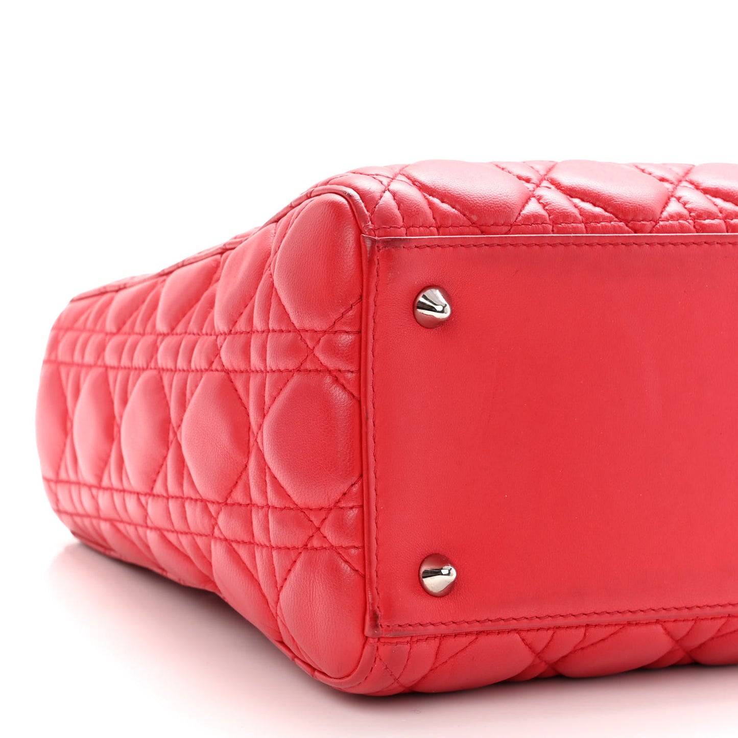 Lambskin Cannage Medium Lady Dior Red