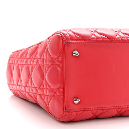 Christian Dior Lambskin Cannage Medium Lady Dior Red 8 of 11