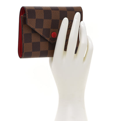 Louis Vuitton Damier Ebene Victorine Wallet Cherry 2 of 8