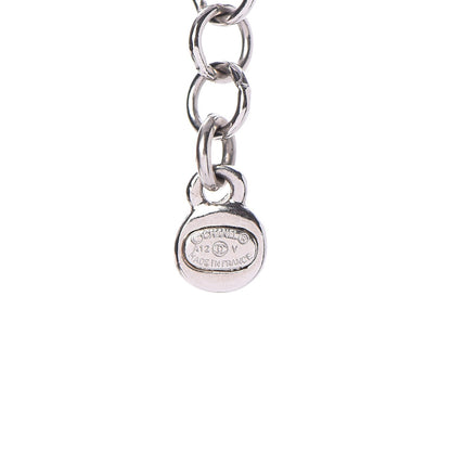 Chanel Crystal CC Necklace Silver 6 of 7