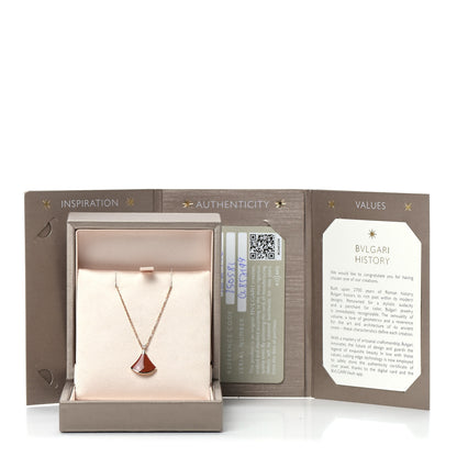Bulgari 18K Rose Gold Diamond Carnelian Divas' Dream Pendant Necklace 6 of 6