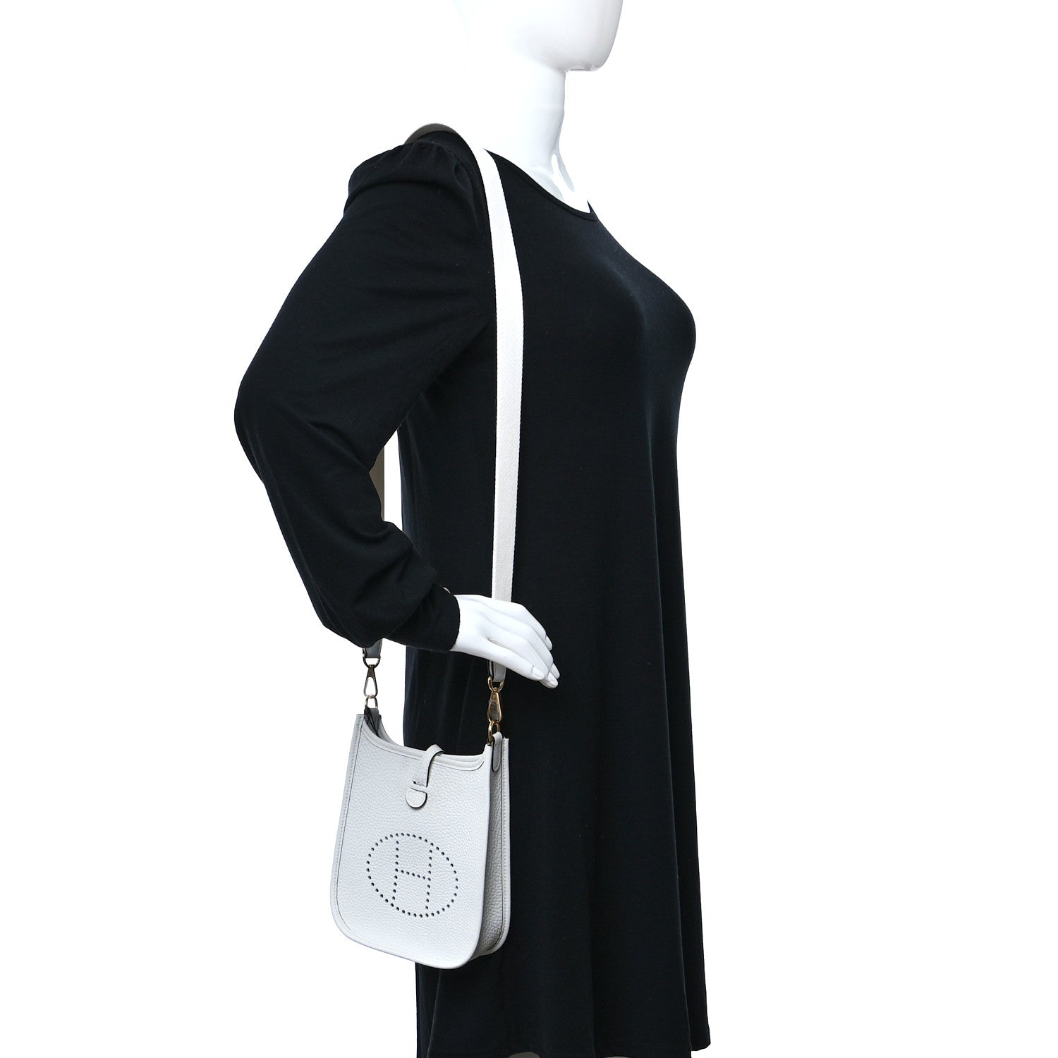 Hermes Taurillon Clemence Amazone Evelyne TPM New White 2 of 9