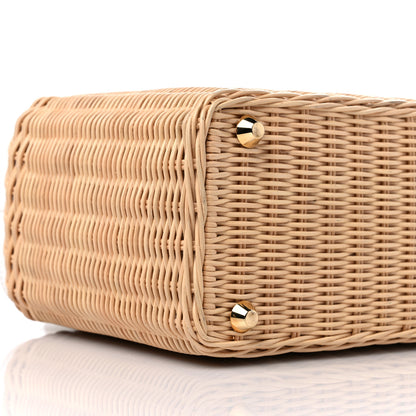Prada Wicker Canvas Tote Naturale White 7 of 14