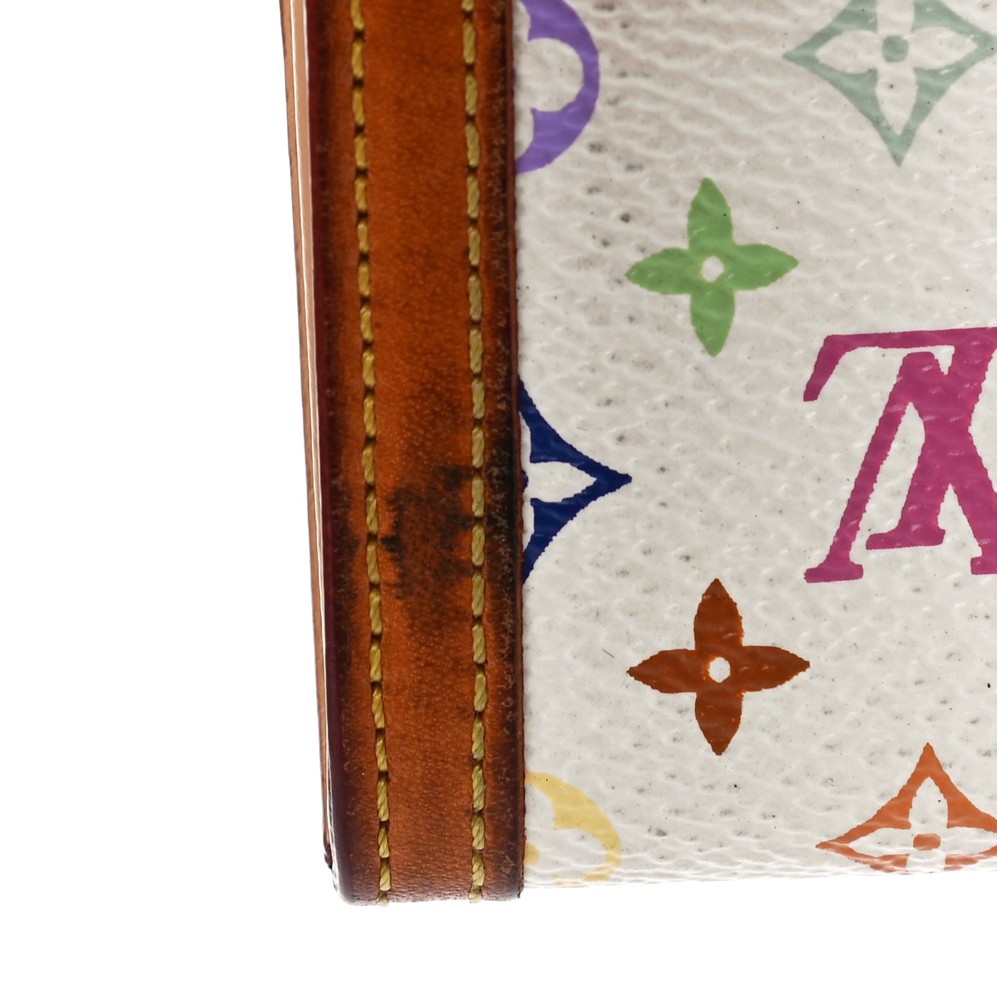 Monogram Multicolor Porte-Monnaie Plat Coin Purse White