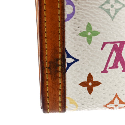 Louis Vuitton Monogram Multicolor Porte-Monnaie Plat Coin Purse White 15 of 16