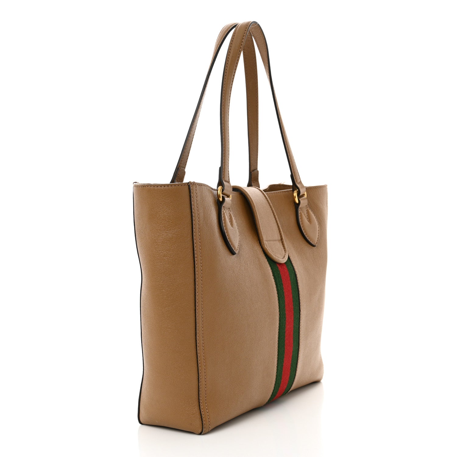 Gucci New Sakai Calfskin Lux Web Small Dahlia Tote Quartz Beige 3 of 13